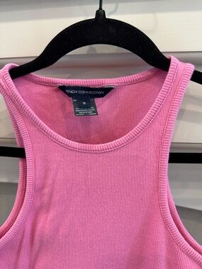 French Connection Bright Pink Ribbed Tank Dress